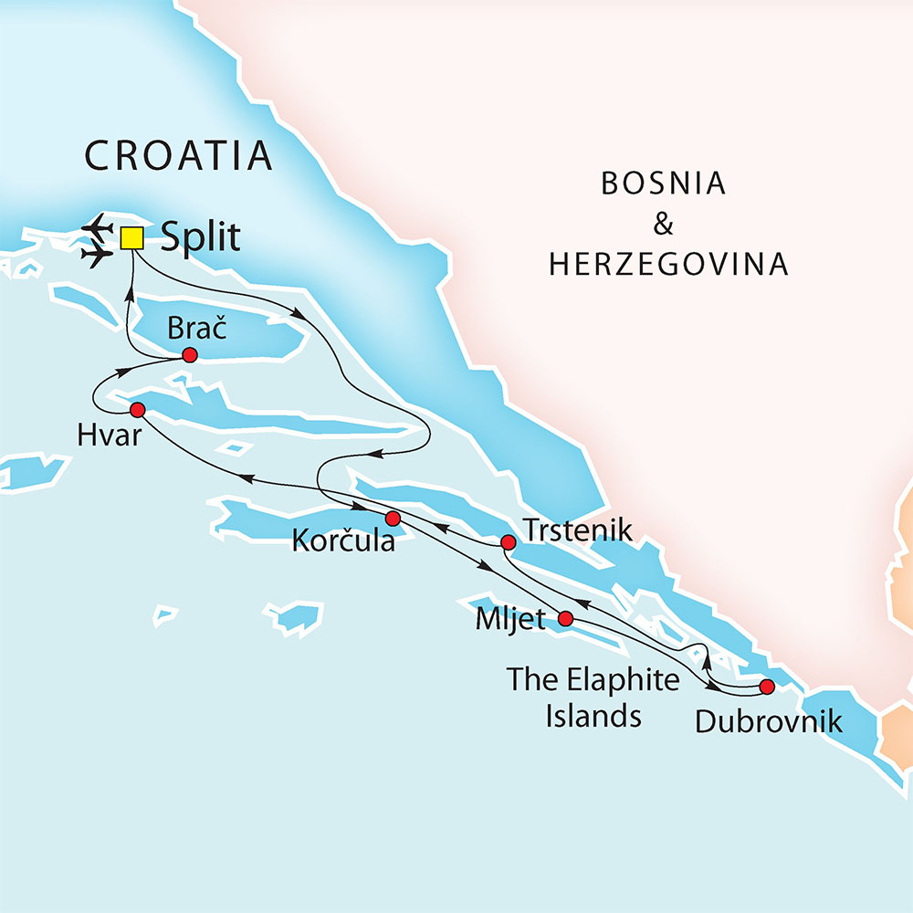 Split, Dubrovnik & the Splendours of Dalmatia 2022 Yacht Cruises Riviera River Cruises